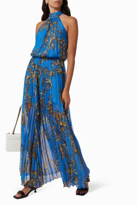 hover state of Garland Print Dress in Chiffon  