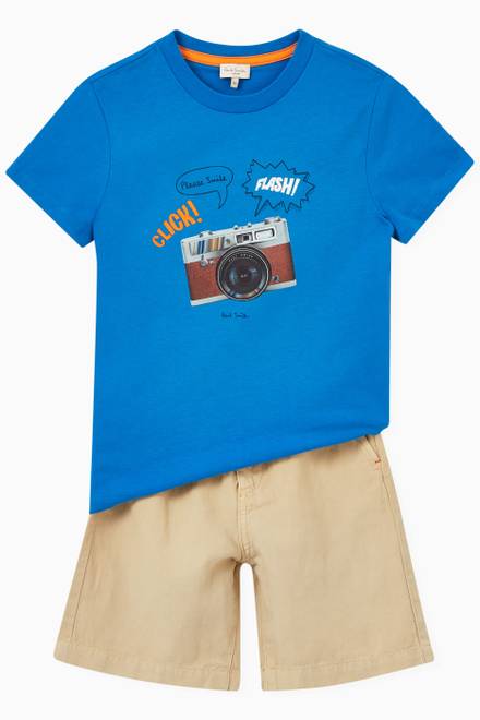 hover state of Camera Print T-shirt in Organic Cotton