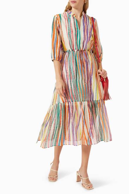 hover state of Striped Dress in Muslin 
