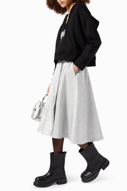 hover state of Embossed Logo Skirt in Lurex Jersey 