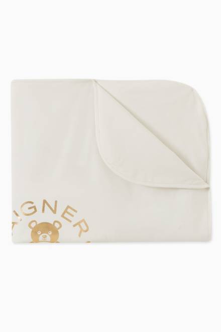 hover state of Teddy Logo Blanket in Cotton  