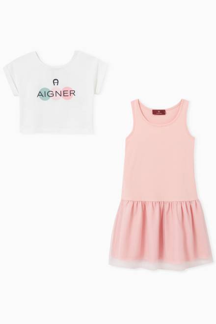 hover state of Logo Graphic T-shirt & Dress Set in Cotton  