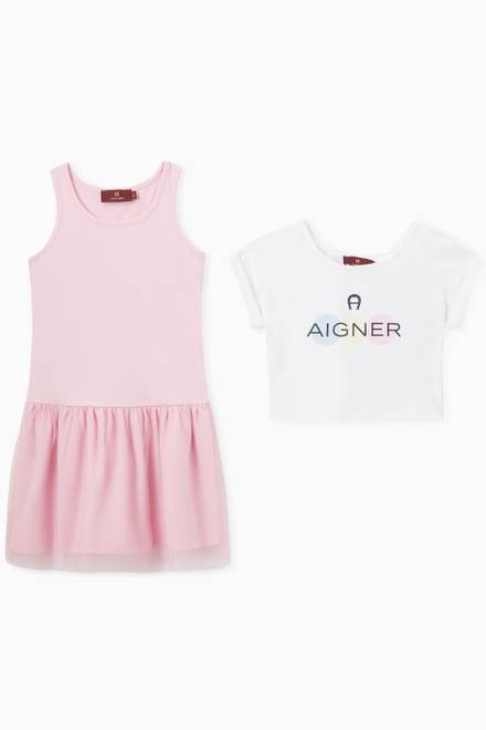 hover state of Logo Dress & Top Set in Cotton  