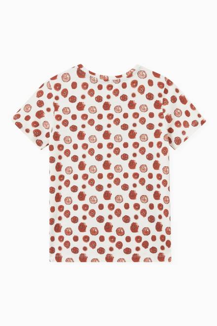 hover state of All-over Smiley Print T-shirt in Organic Cotton Jersey
