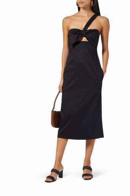hover state of One Shoulder Midi Dress in Cotton 