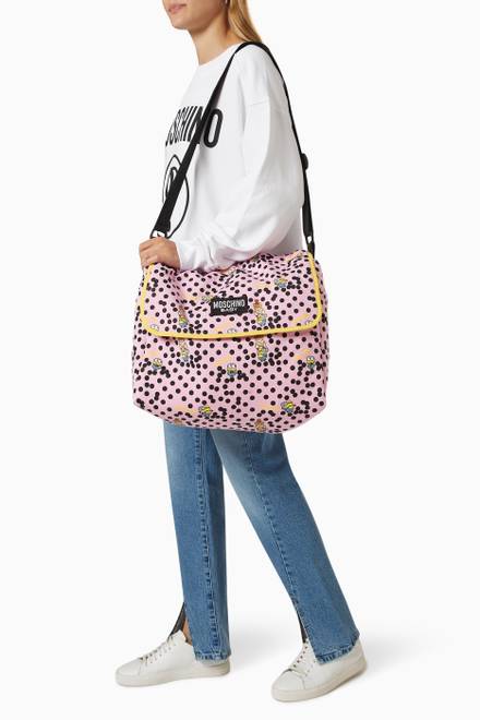 hover state of Minions© & Teddy Print Diaper Bag 