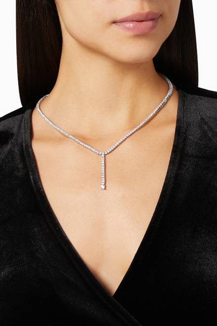hover state of Ballier Lariat in Silver Plated Brass     