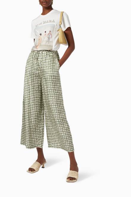hover state of Wide Leg Trousers in Silk Twill   