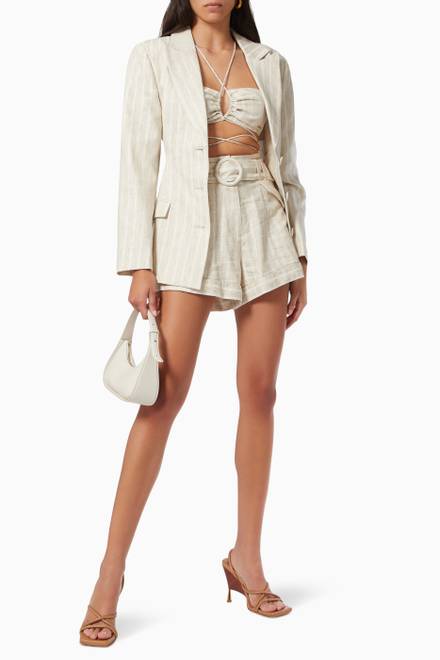 hover state of Zola Shorts in Linen