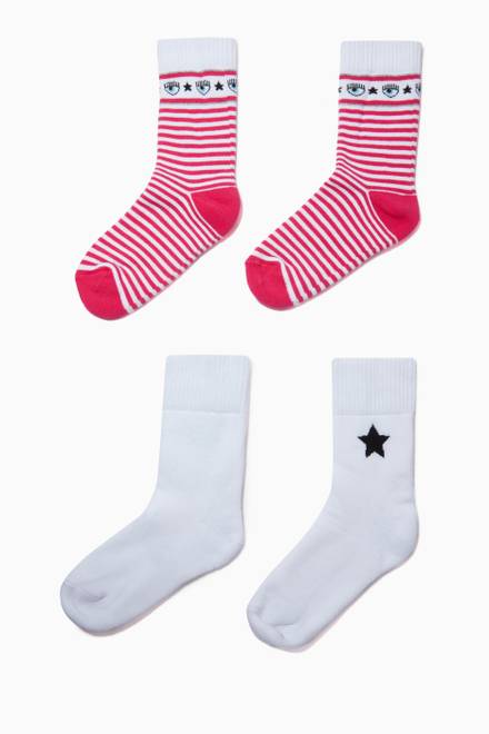 hover state of Eyestar & Stripe Socks in Cotton, Set of 2