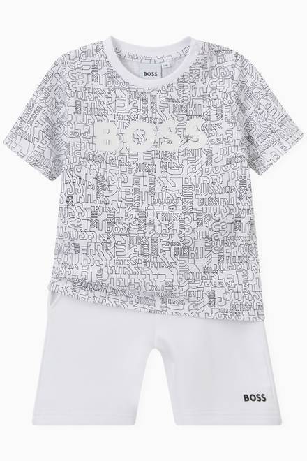 hover state of Contrast Waistband Shorts in Cotton Blend 