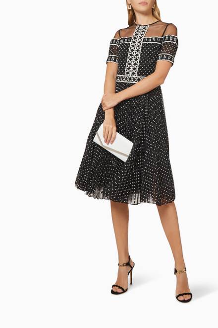hover state of Embroidered Midi Dress in Georgette