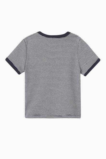hover state of Pinstriped T-shirt in Organic Cotton 
