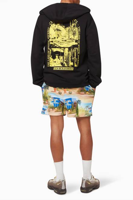 hover state of Graphic Print Hoodie in Cotton  