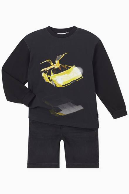 hover state of Car Print Sweatshirt in Jersey 