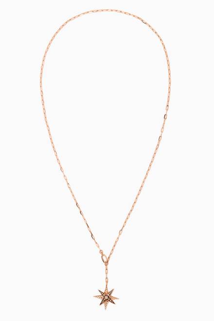 hover state of Star Diamond Necklace in 18kt Rose Gold    