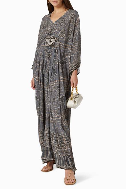 hover state of Imama Fitted Kaftan in Bemberg Crepe  