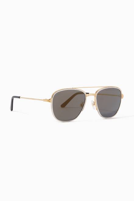 hover state of Two-tone Pilot Sunglasses in Titanium & Metal  