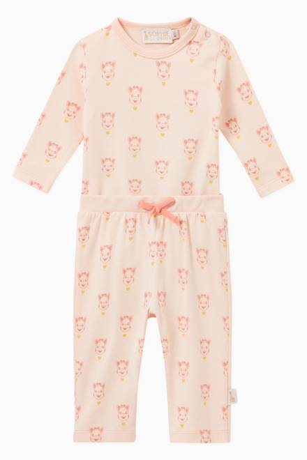 hover state of All-over Giraffe Print Bodysuit in Cotton 