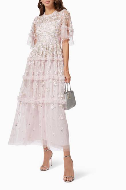 hover state of Martha Ditsy Ankle Gown in Tulle 