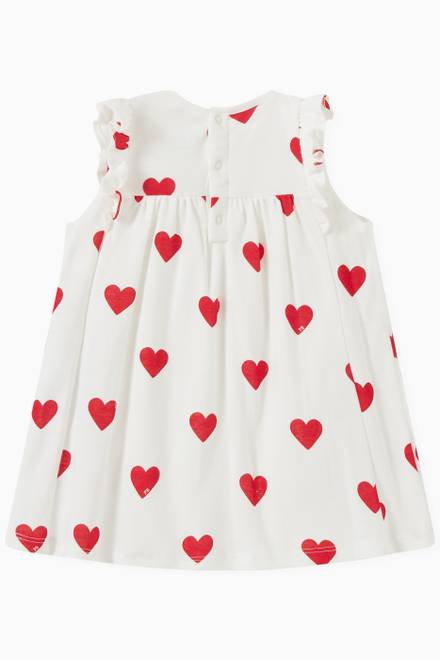 hover state of فستان بنمط لباس قطعة واحدة قطن بطبعة قلوب