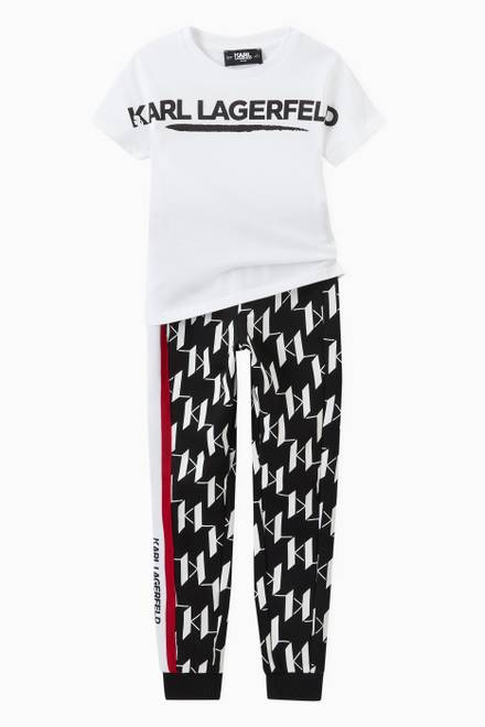 hover state of Logo Tape Striped Sweatpants in Jersey