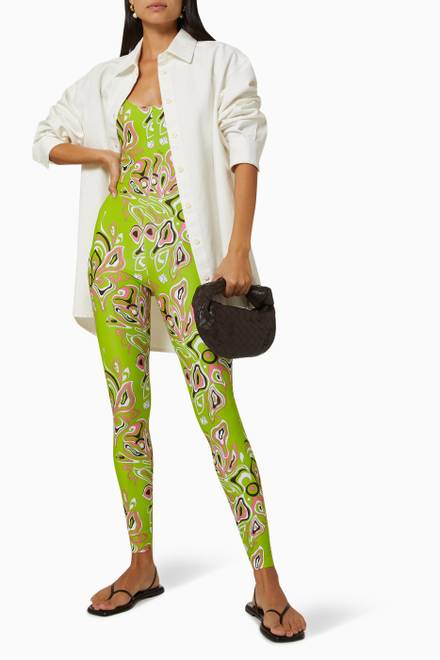 hover state of Africana Print Jumpsuit in Sustainable Lycra 