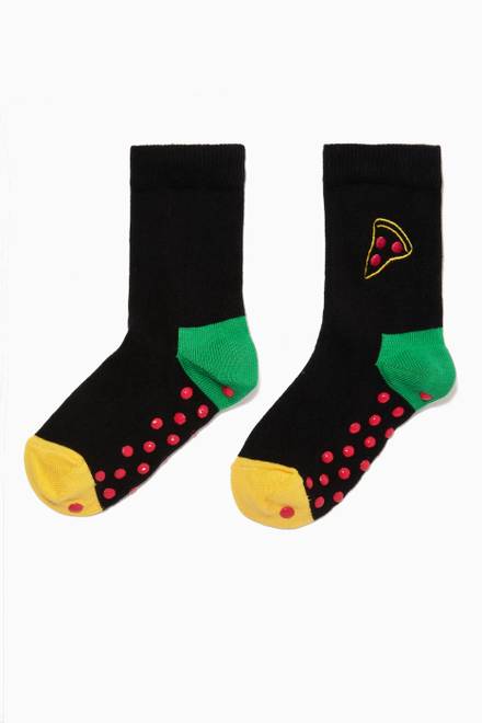 hover state of Embroidered Pizza Anti-slip Socks