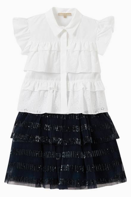 hover state of Popeline Frill Shirt in Cotton 