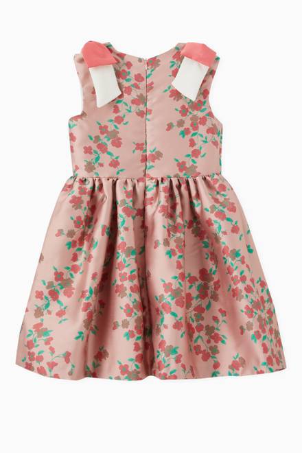 hover state of Floral Bodice Dress in Jaquard    