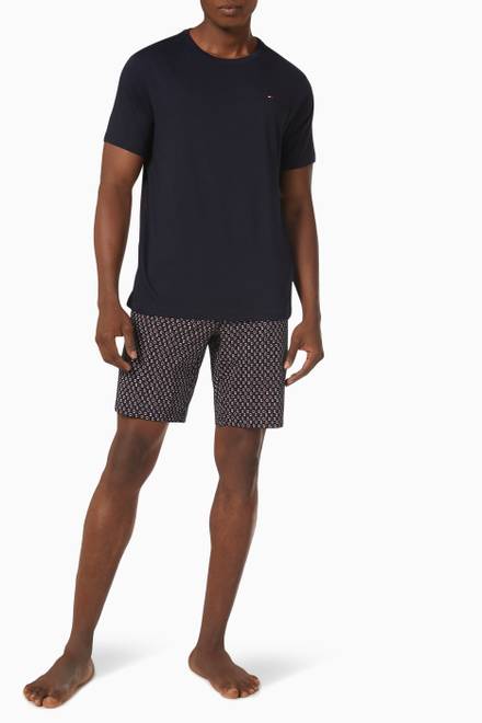 hover state of Pyjama Shorts Set in Organic Cotton Jersey 