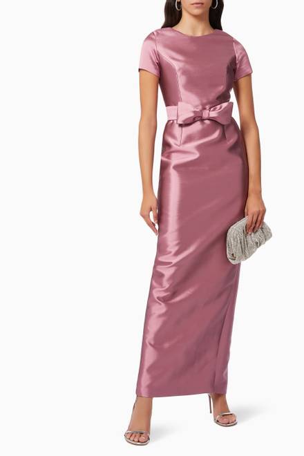 hover state of Bella Gown in Silk & Wool Blend