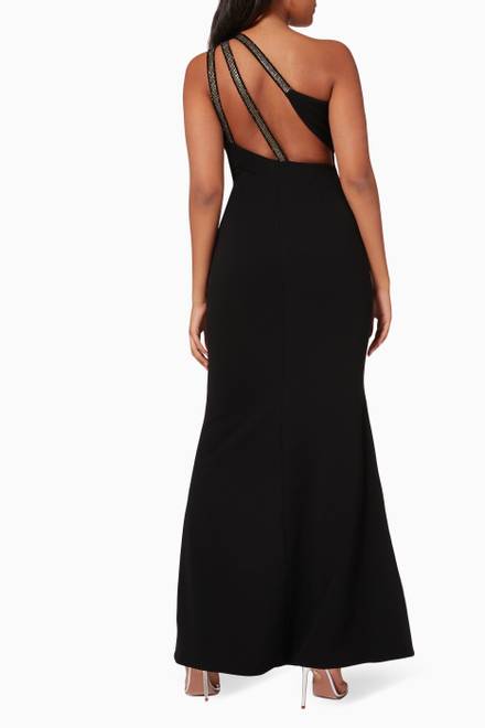 hover state of Cecilio Gown in Stretch Crepe