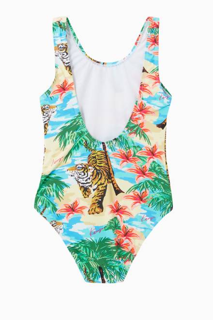 hover state of Tropical Logo One-piece Swimsuit