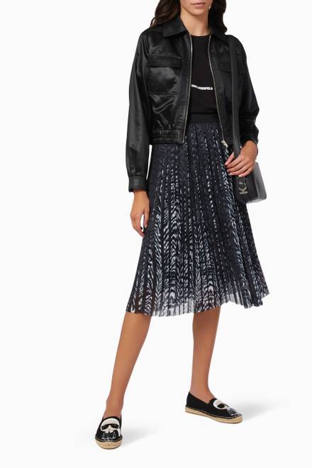 hover state of Pleated Skirt in Satin 