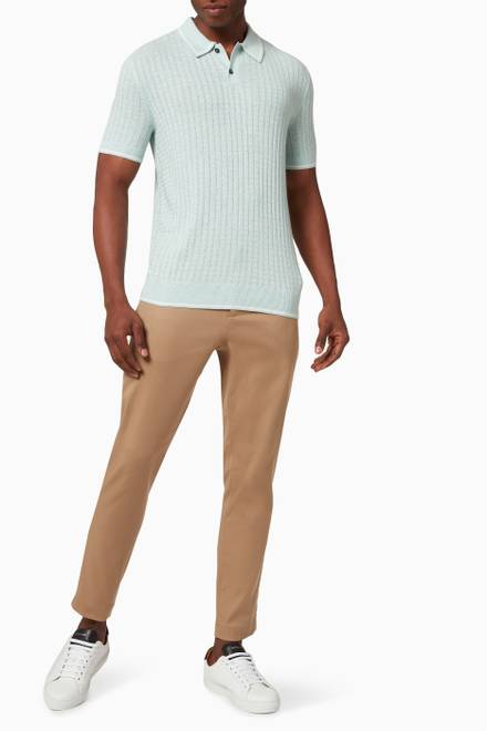 hover state of Pitfeld Polo Shirt in Viscose Blend Knit  