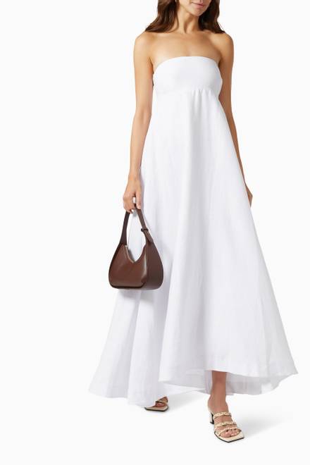 hover state of Strapless Midi Dress in Linen 
