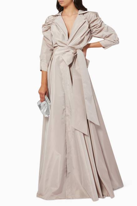 hover state of Wrap Dress in Taffeta