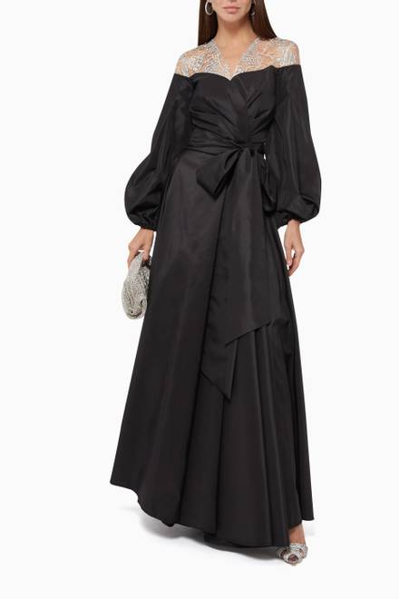 hover state of Taffeta Wrap Gown