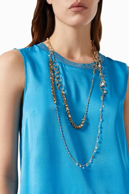 hover state of Embellished Star Layered Necklace   