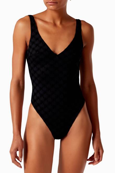 hover state of One-piece Swimsuit in Monogram Print Nylon 