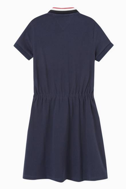 hover state of Essential Stripe Collar Polo Dress in Organic Cotton Stretch