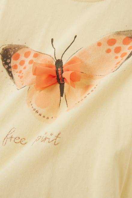 hover state of Butterfly Print T-shirt 