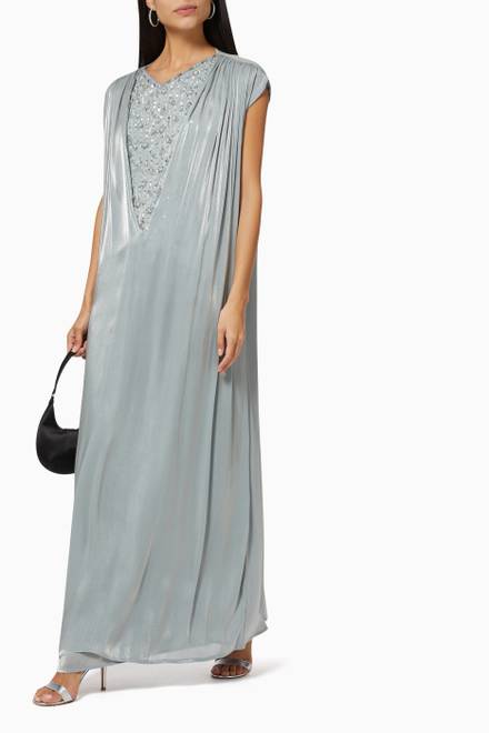 hover state of Embellished Ruffle Sleeve Gown  