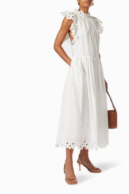 hover state of Corinne Midi Dress in Silk Cotton Voile