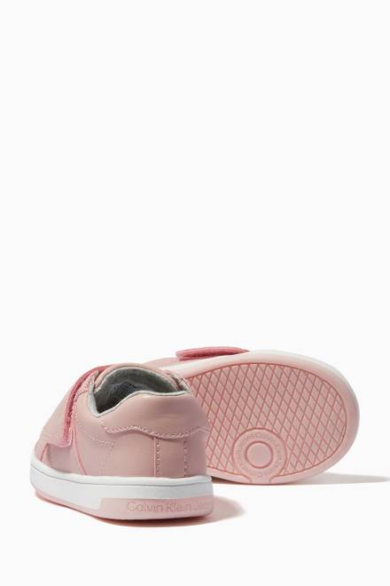hover state of Logo Strap Sneakers in Faux Leather    