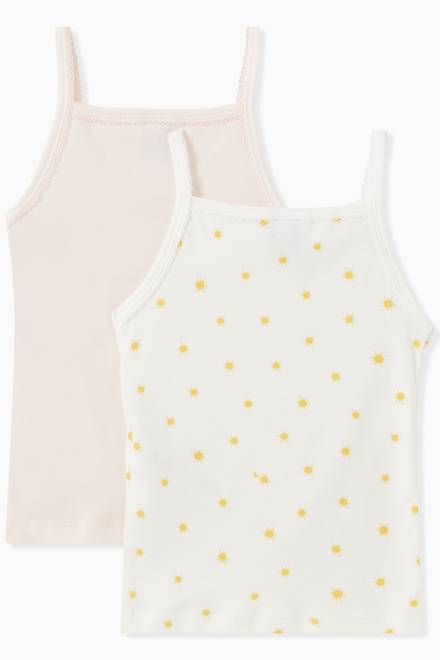 hover state of Sun Print Vest Tops in Organic Cotton, Set of 2