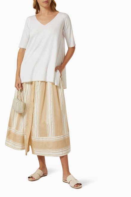 hover state of Midi Skirt in Cotton and Silk Blend