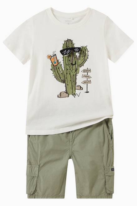 hover state of Cactus Print T-shirt in Cotton 