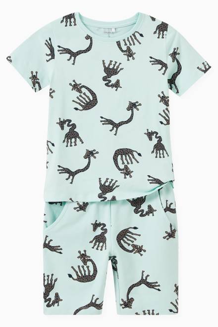 hover state of Jean Animal Print T-shirt in Organic Cotton Jersey 